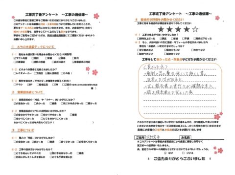 完了報告書で要所々が確認出来た。