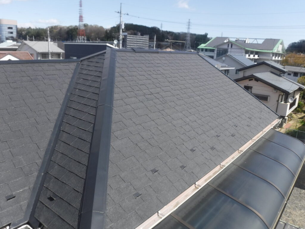 宇都宮市　屋根塗装の3年点検での写真　美しい
