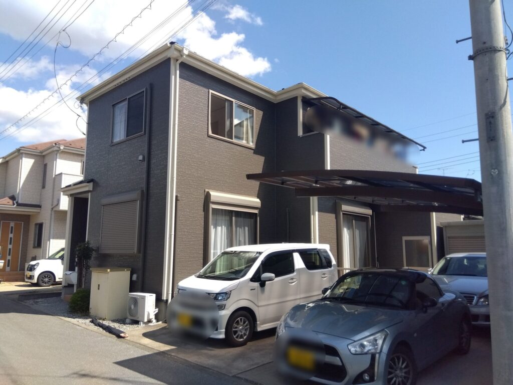 宇都宮市　屋根外壁塗装工事　3年点検での外壁の全景