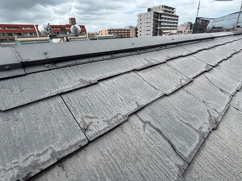 宇都宮市のノンアスベスト屋根の劣化状況　塗装後5年程度