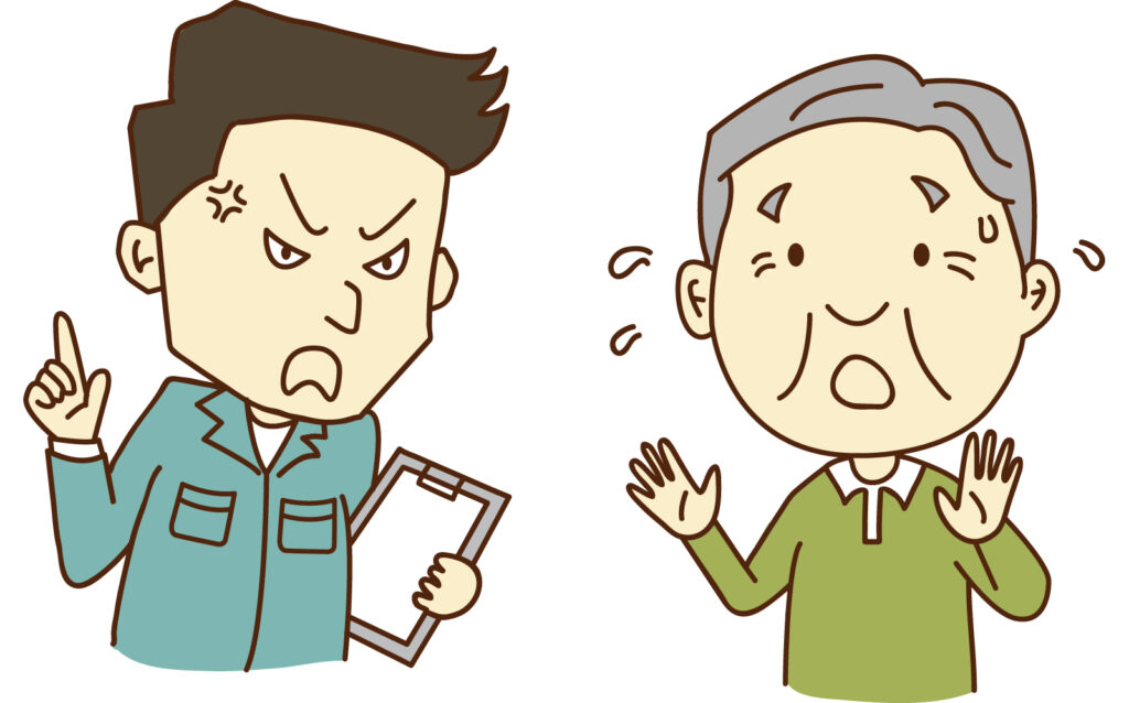 宇都宮市での訪問販売の悪徳業者、クーリングオフのトラブルのイラスト