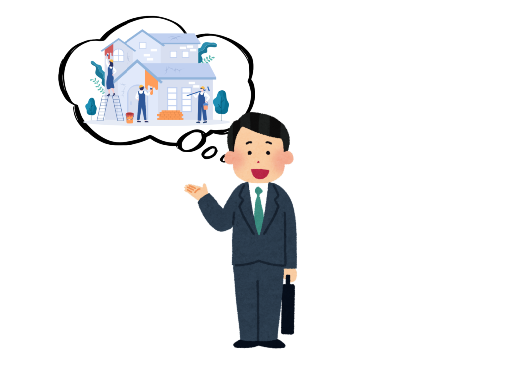 訪問販売で外壁塗装をすすめてくる営業マンのイメージ
