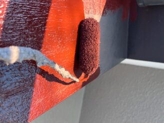 芳賀郡の住宅の木部塗装の施工写真