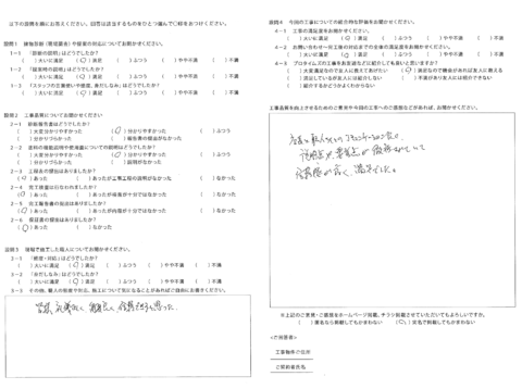 皆様礼儀正しく、態度良く、信頼できると思った