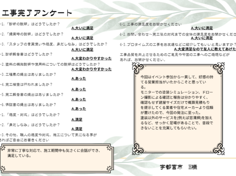 確認もせず建屋サイズだけで概算見積もりを提示してくる業者や住宅メーカーより信頼が置けた