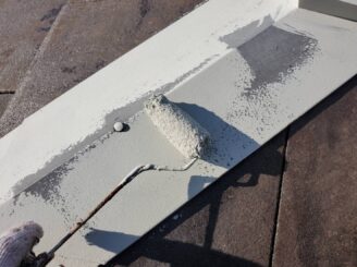 さくら市|屋根塗装|棟板金錆止め塗布