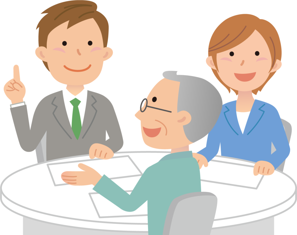 商談をしている様子のイラスト