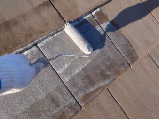 さくら市|屋根塗装|下塗り|モニエル瓦