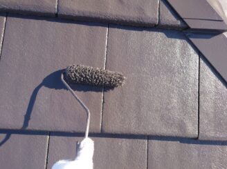 さくら市|屋根塗装|上塗り|モニエル瓦