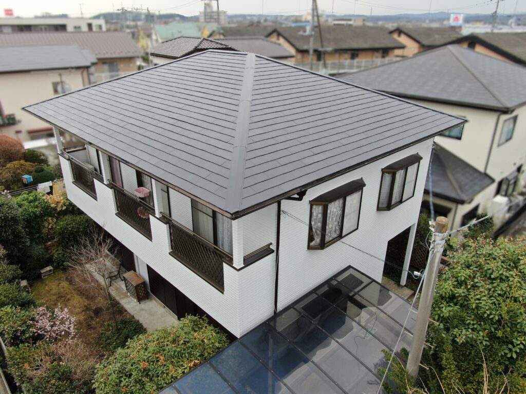 宇都宮市の屋根塗装外壁塗装を施工した住宅、施工後の写真