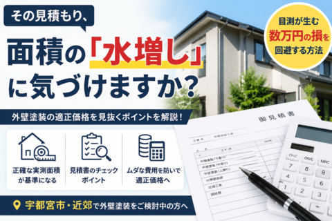 宇都宮の外壁塗装｜面積の「水増し」に注意！正確な見積もりの見極め方