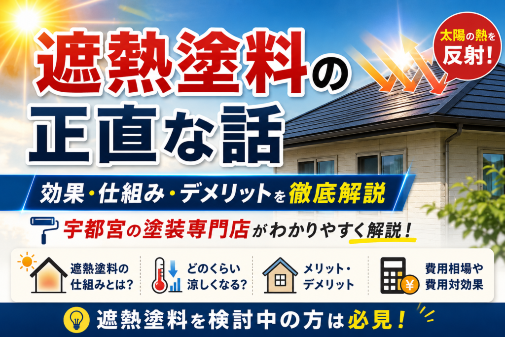 【遮熱塗料の正直な話】効果・仕組み・デメリットを宇都宮の塗装専門店が徹底解説