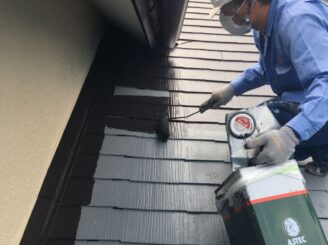 屋根|中塗り