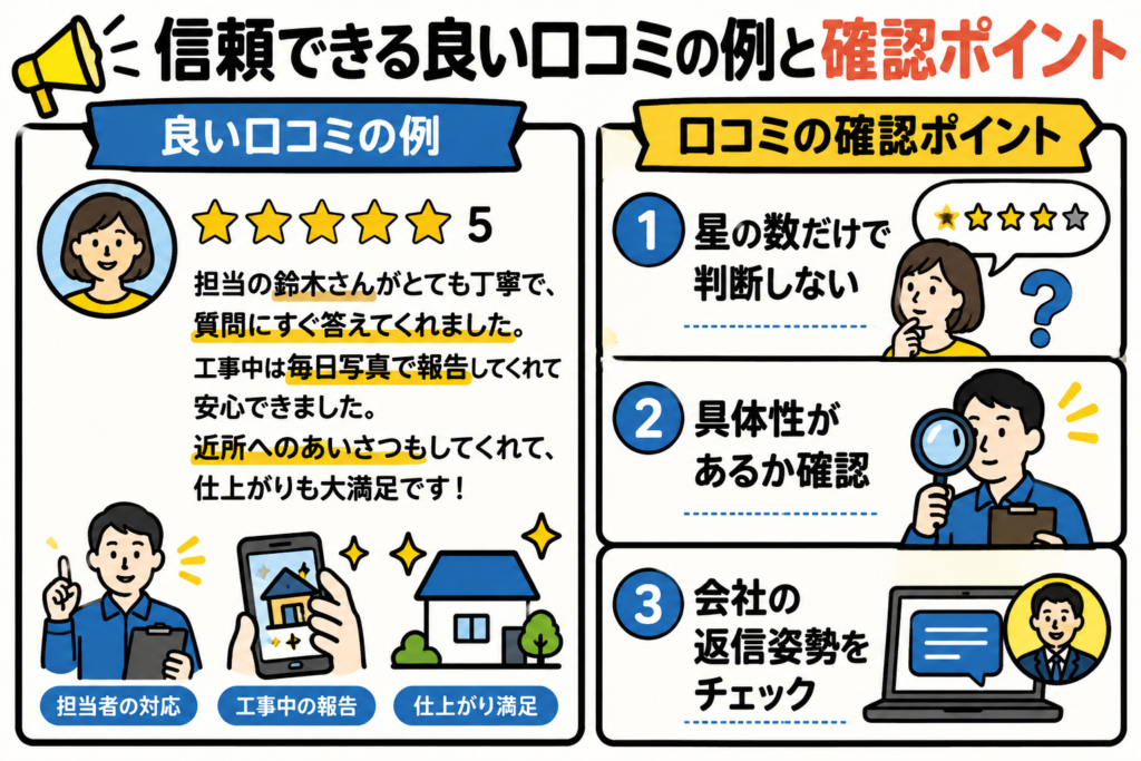 信頼できる良い口コミの例と確認ポイント