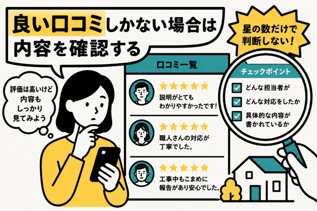 良い口コミしかない場合は内容を確認する