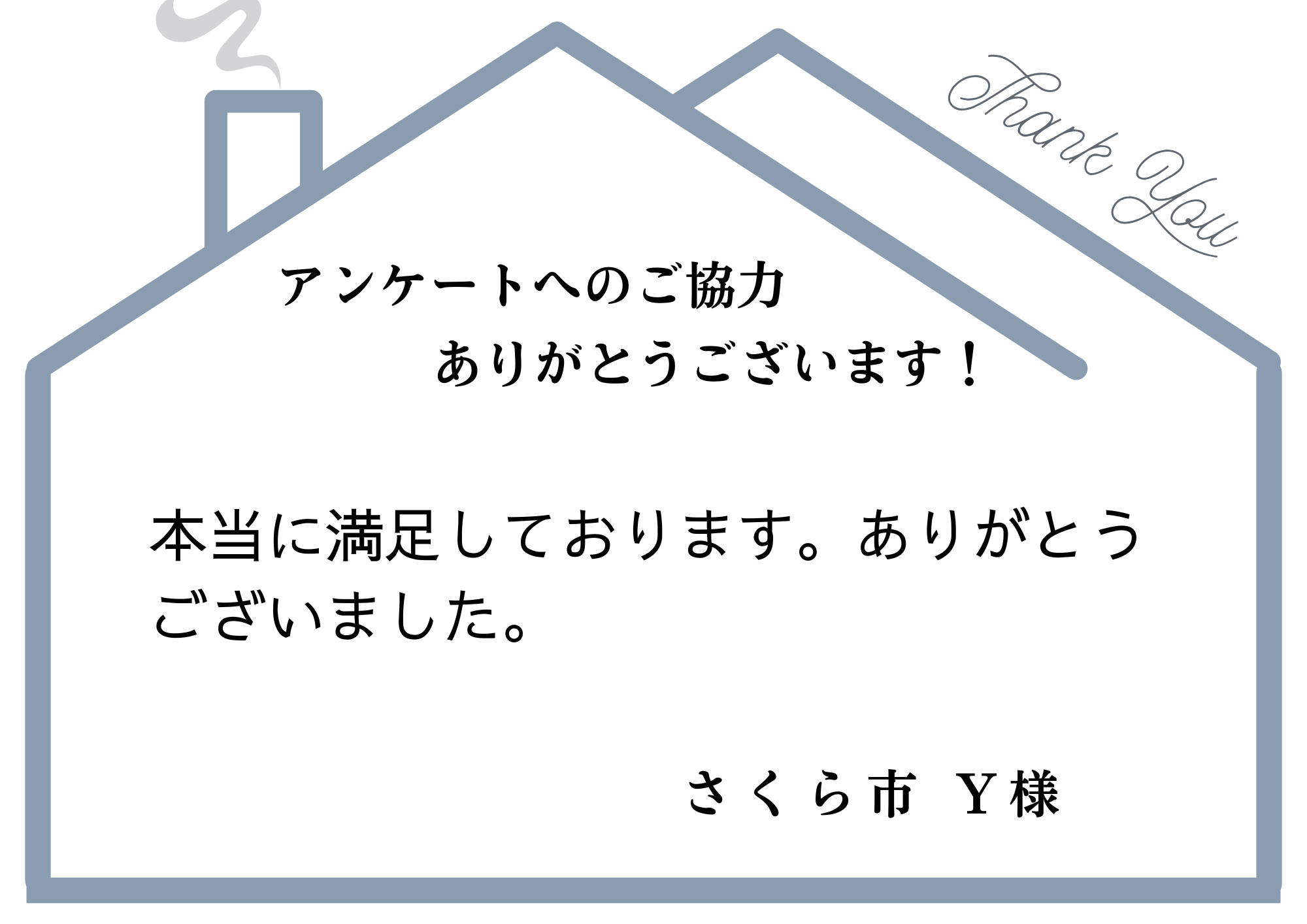 本当に満足しております。ありがとうございました。